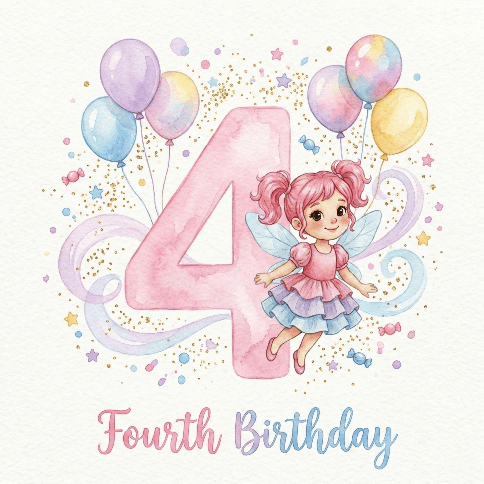 4th Birthday Fairy Letter from Magic Fairy Post - Happy Birthday Letter Card - Magic Fairy Post