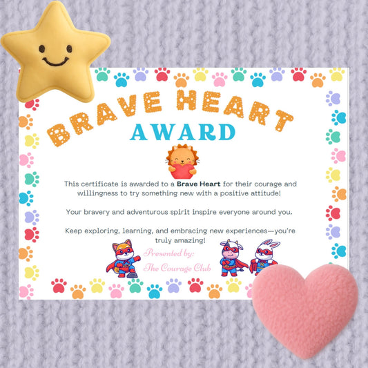 Brave Heart Award - Certificate - Teacher Aid - Reward - Bravery Award - Magic Fairy Post