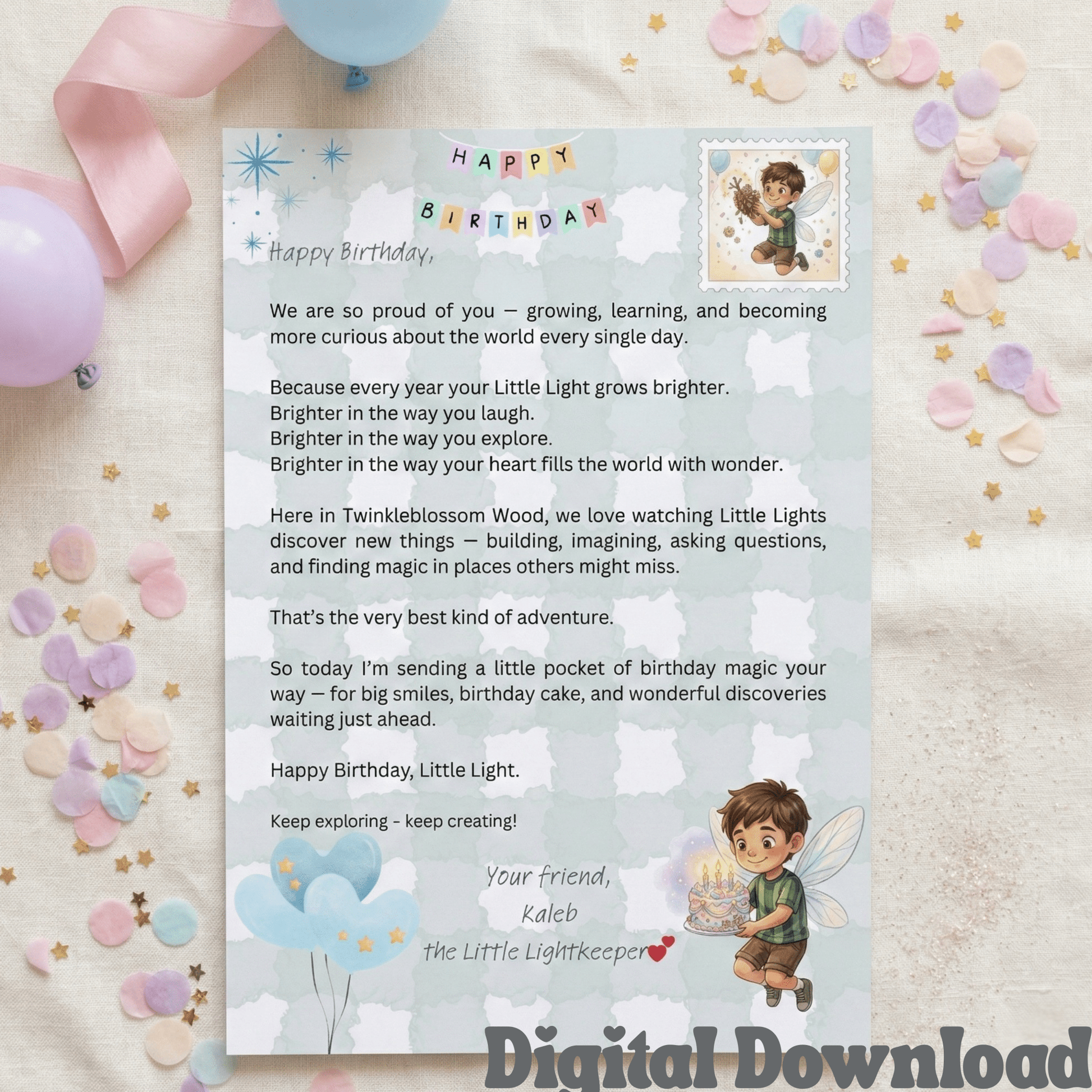 Fairy Birthday Letter Printable: Magical Birthday Card (PDF) - Magic Fairy Post