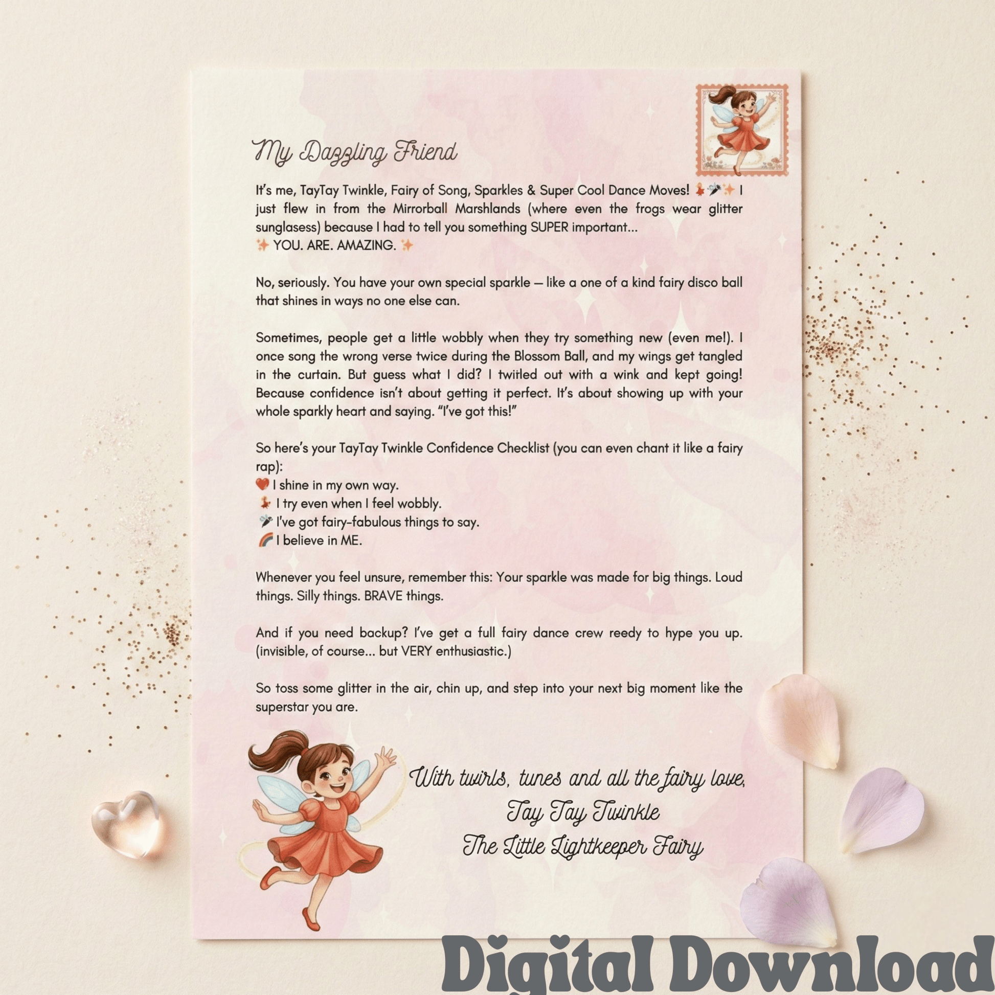 Fairy Letter: "You've Got This!" Confidence Boost - Kids Printable (PDF Download) - Magic Fairy Post