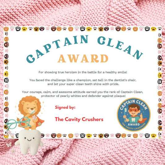 First Dentist Visit Reward - Bravery Award - Dental Certificate - Tooth Fairy - Captain Clean Award - Magic Fairy Post