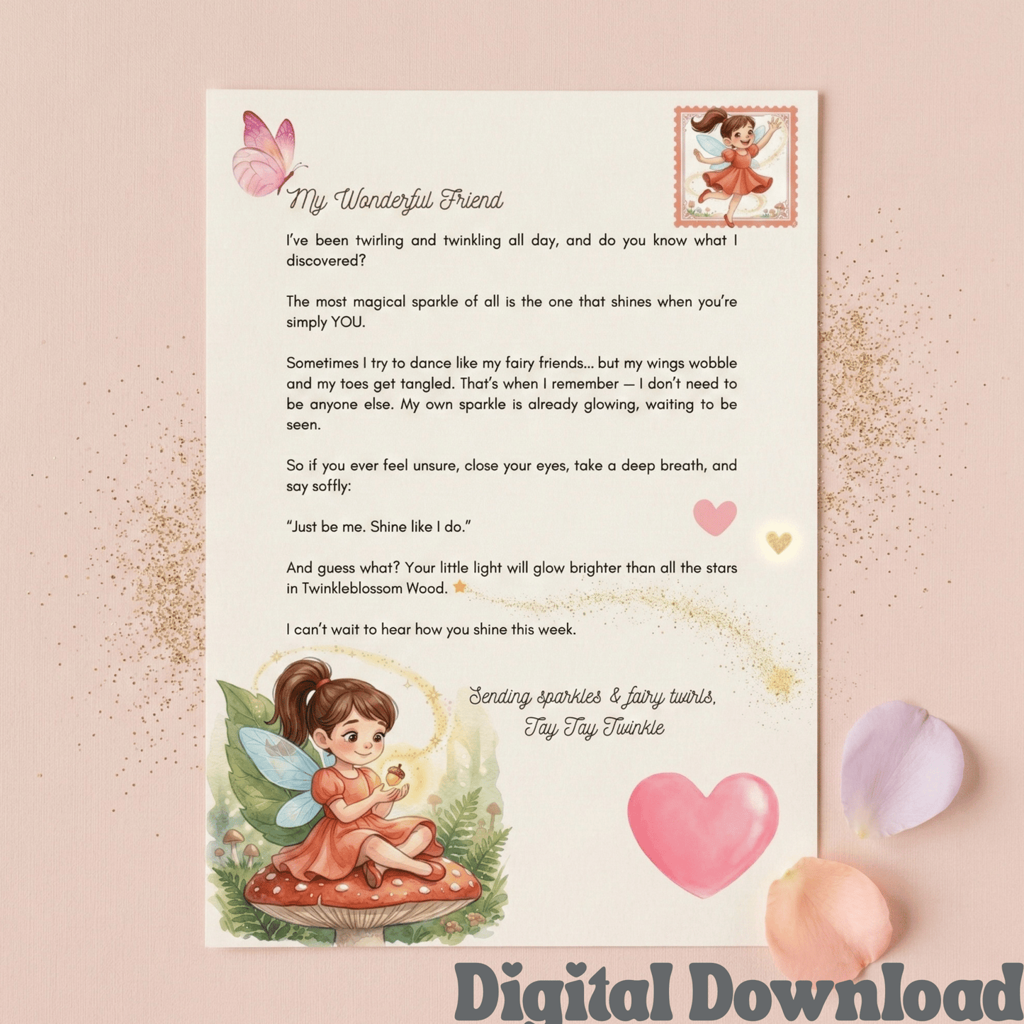Magic Fairy Letter: Printable Encouragement Card - Little Lightkeepers (Digital Download) - Magic Fairy Post