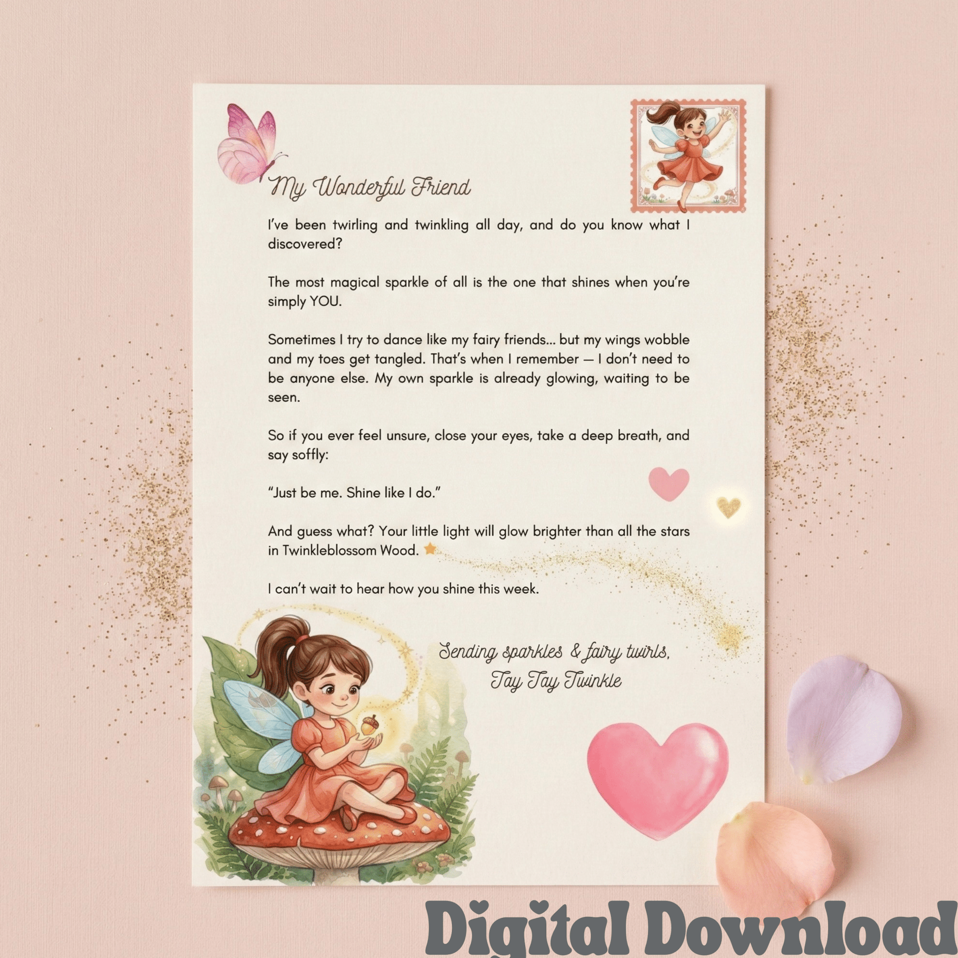 Magic Fairy Letter: Printable Encouragement Card - Little Lightkeepers (Digital Download) - Magic Fairy Post
