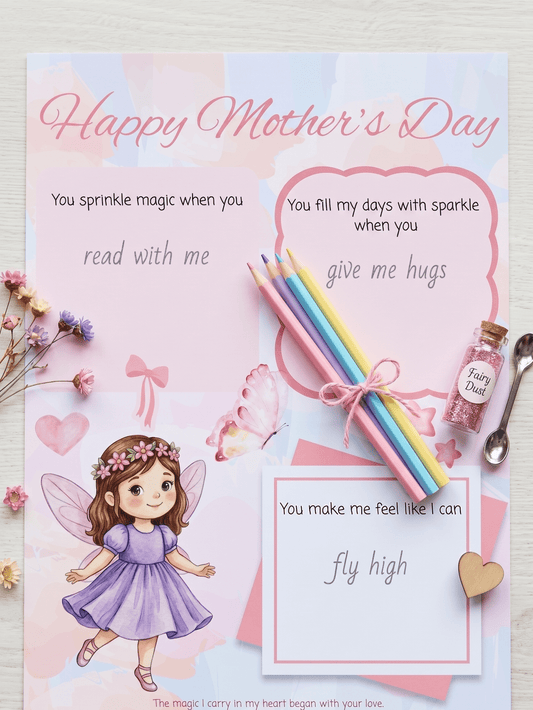 Mother's Day Fairy Printable: Fill - In Card for Mum (Digital Download) - Magic Fairy Post