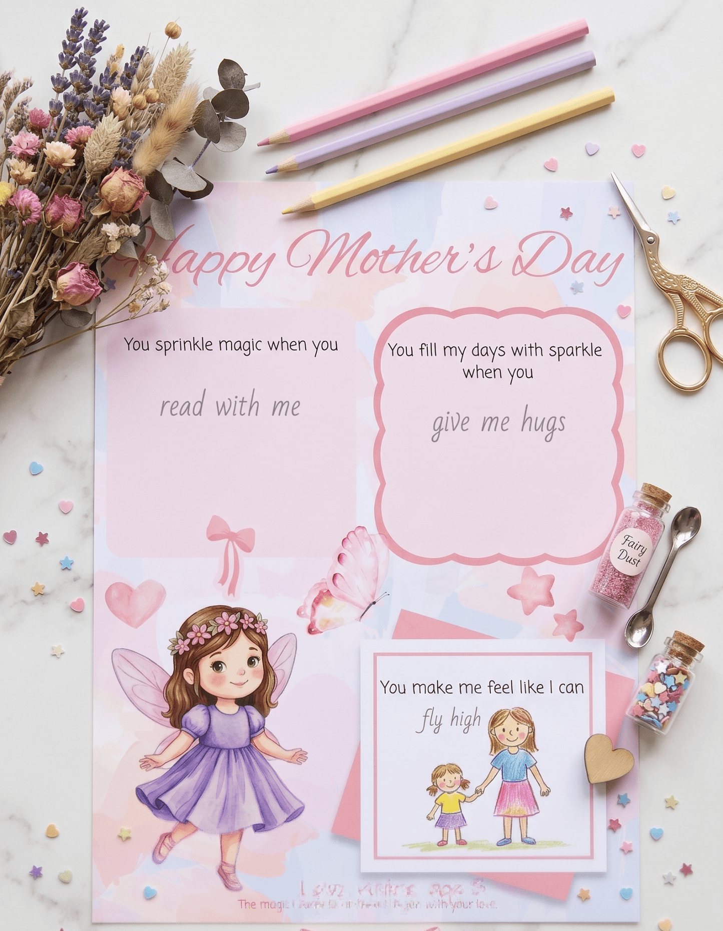 Mother's Day Fairy Printable: Fill - In Card for Mum (Digital Download) - Magic Fairy Post