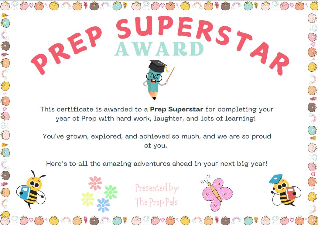 Prep Superstar Award: Digital Certificate (Digital Download) - Magic Fairy Post