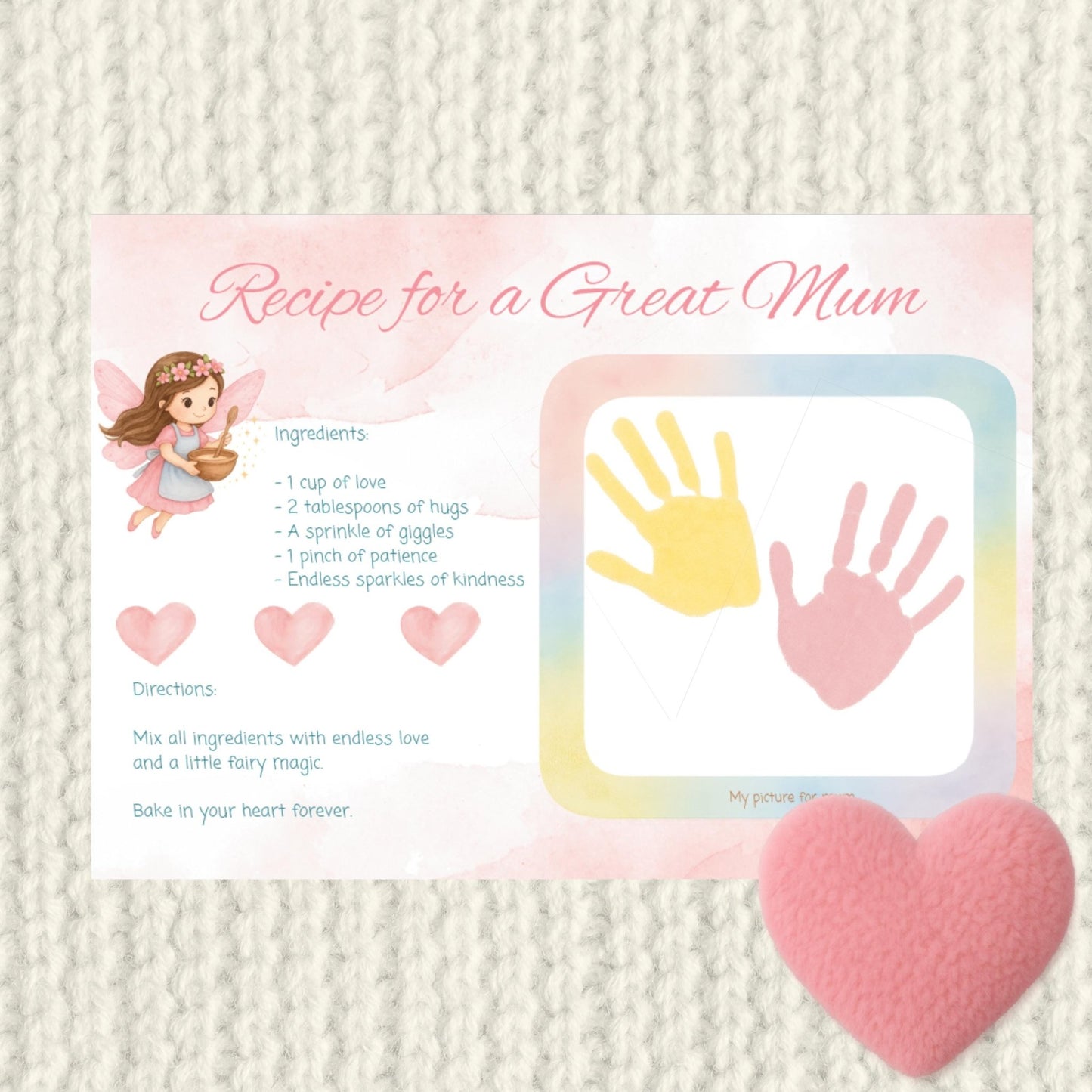 Recipe for a Great Mum - Mothers Day Gift, Print for Mum, Mothers Day, Gift for Mum, Keepsake - Magic Fairy Post