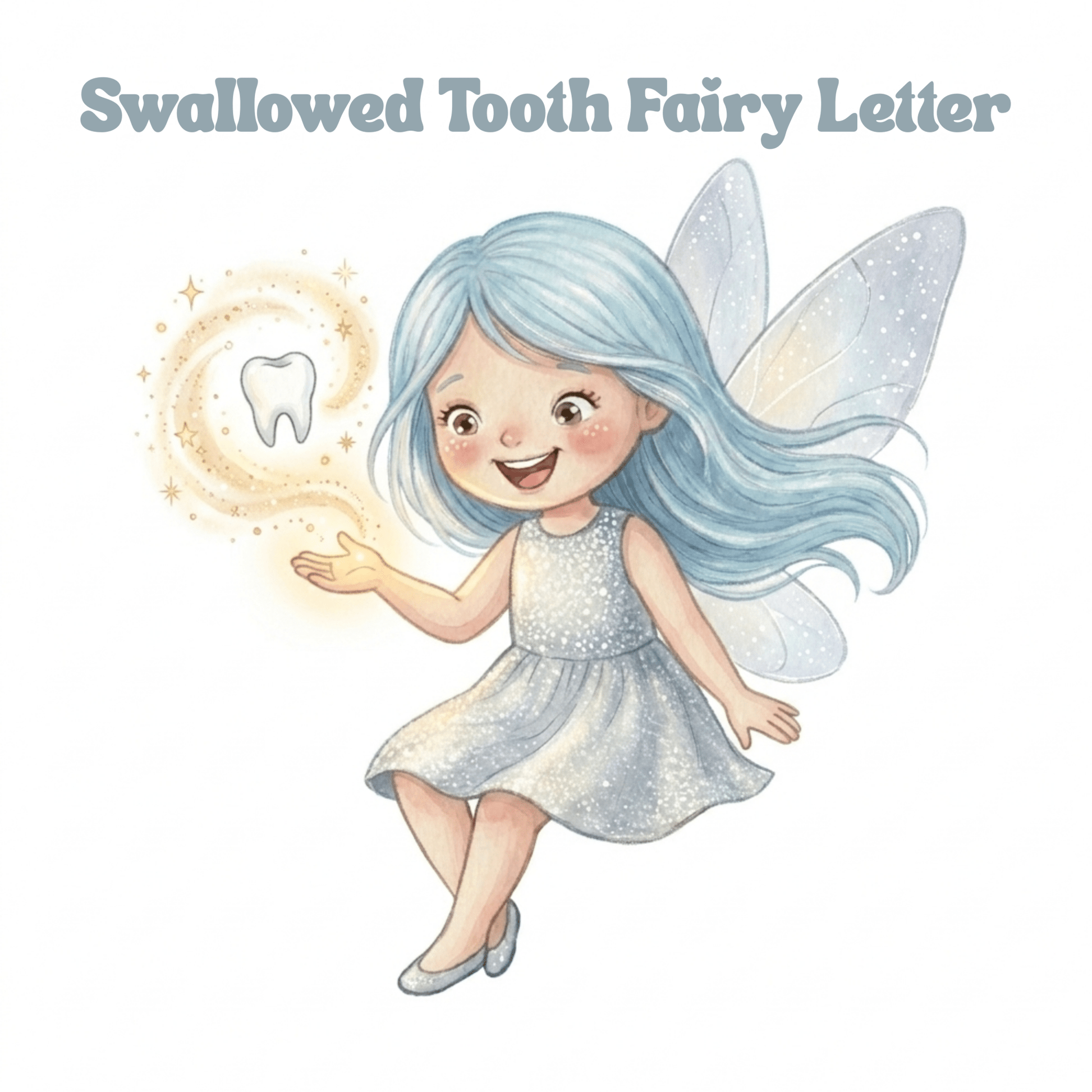 Swallowed Tooth Fairy Letter: Watercolor Keepsake (Printable Instant Download) - Magic Fairy Post