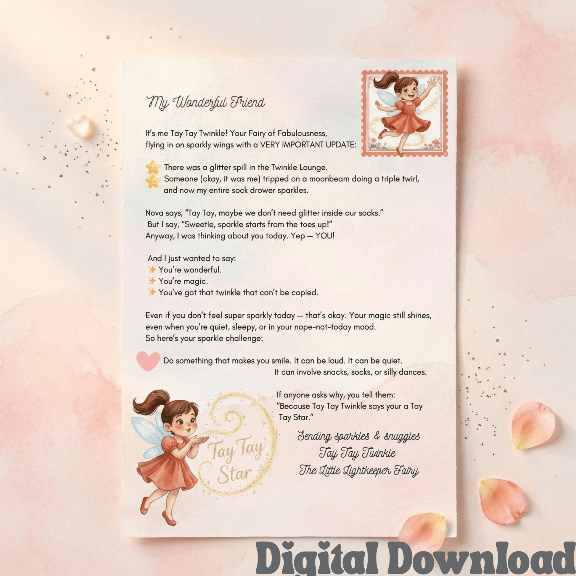You’re a Tay Tay Star | Just Because Fairy Letter to Brighten Their Day - Magic Fairy Post